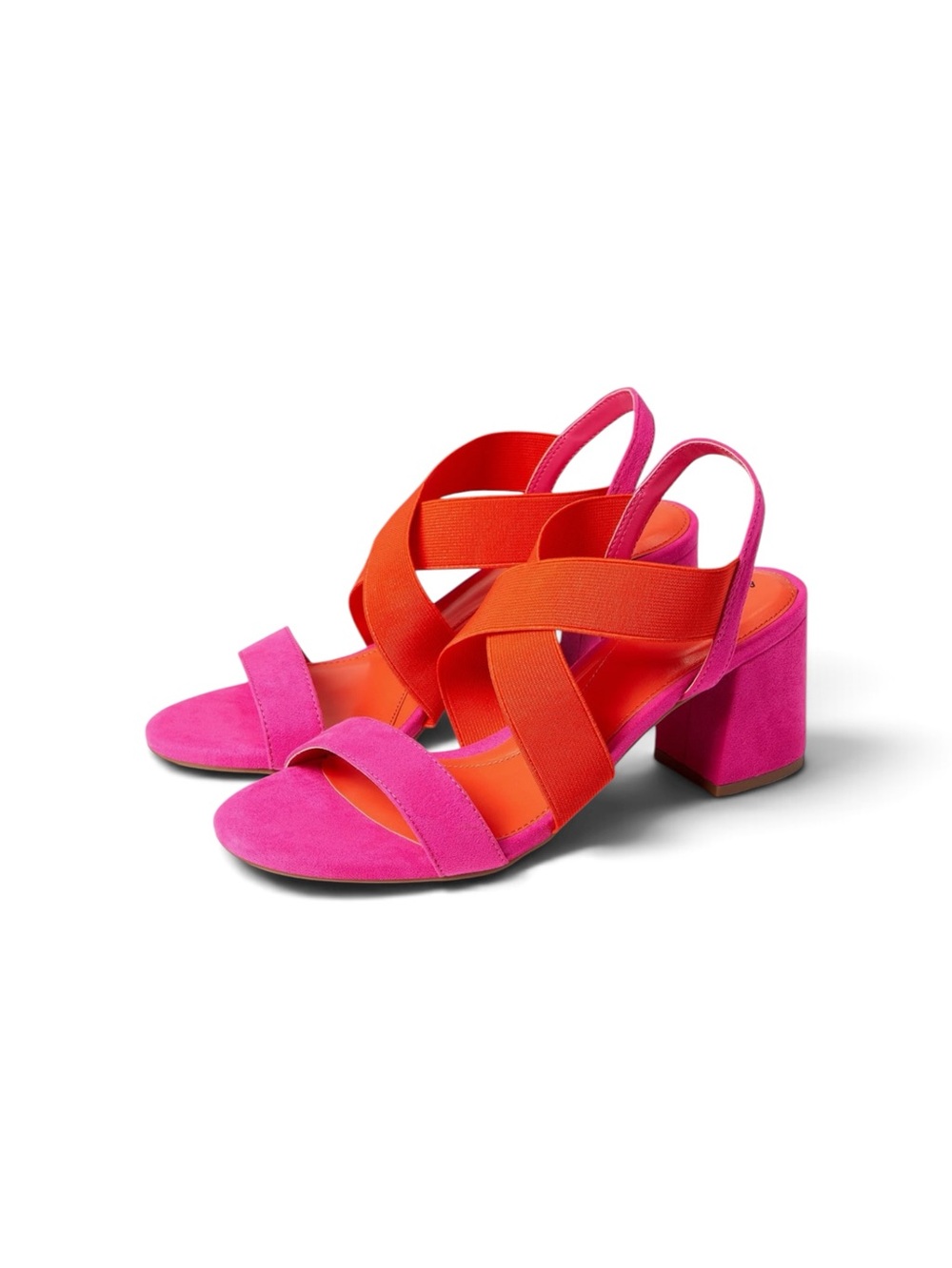 NWT Anne Klein Ressa Block Heel Open Toe Sandal Women’s SZ 7 in Pink Orange